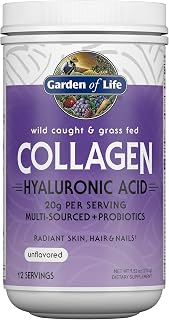Garden of Life Multi Source Collagen Powder, Hyaluronic Acid, 12 Servings