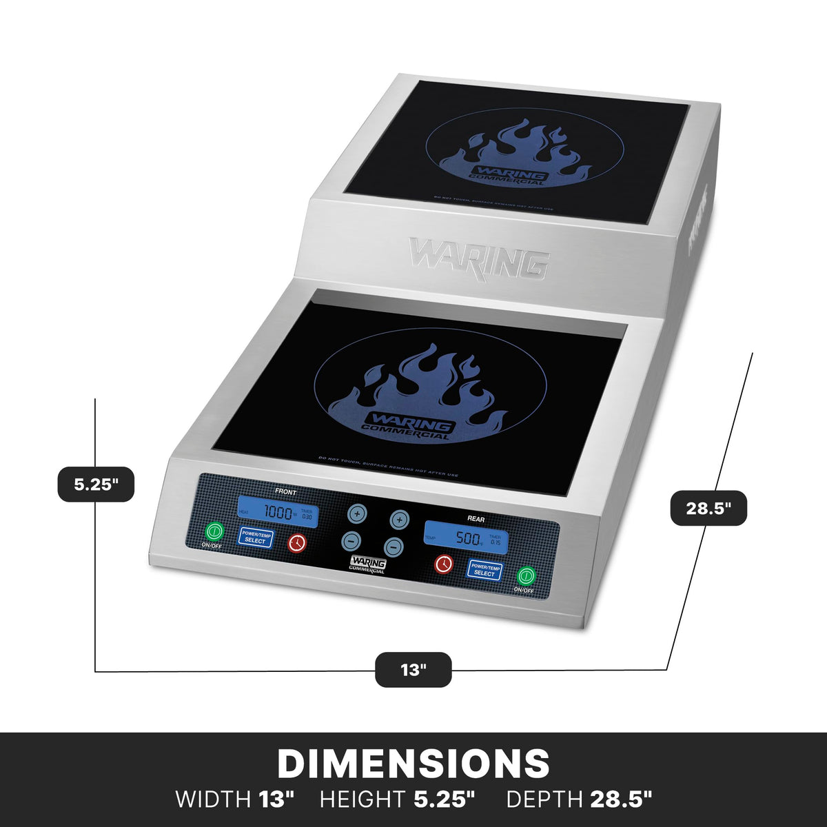 Waring Silver / WIH800 - Double Burner / One Size Countertop Burners