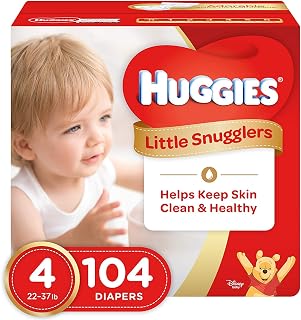 Little Snugglers Baby Diapers Size by HUGGIES – Size 4, Polypropylene, Polyethylene, Polyurethane, Polyester, Sodium Polyacrylate, Light Blue, Model 10036000442325
