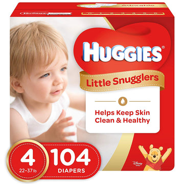 Little Snugglers Baby Diapers Size by HUGGIES – Size 4, Polypropylene, Polyethylene, Polyurethane, Polyester, Sodium Polyacrylate, Light Blue, Model 10036000442325
