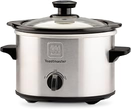 Toastmaster Select Brands TM-151SC 1.5 quart Stainless Steel Slow Cooker, Silver/Black
