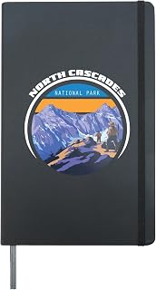 North Cascades National Park Glacier Hike Souvenir America Hardcover Journal, Black