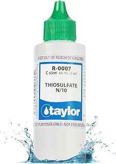 Taylor Technologies R-0007-C Thiosulfate No.7 N/10 2 OZ | Dropper Refill Tests Total Alkalinity in Pools & Spas, Replace Annually