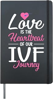Retrieval Day Transfer Day Vitro Fertilisation IVF Hardcover Journal, Black