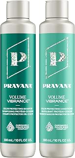 Pravana Volume Vibrance Shampoo & Conditioner Set for Fine, Color Treated Hair - Adds Lightweight Volume, Lift & Fullness, Strengthens, Thickens, Reduces Breakage, Paraben Free, Vegan