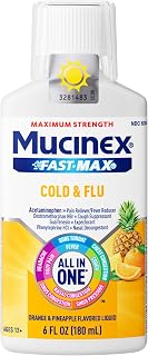 Mucinex Fast-Max Cold & Flu All in One, Orange & Pineapple Flavor, 6 FL OZ