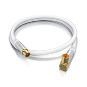 CSL - Antenna Cable Angled 8K 4K HDTV - 1 m Antenna Cable - Coupling 90° Angle to Straight Plug - 75 Ohm - Suitable for TV HDTV Radio DVB-T2 DVB-S DVB-S2 - Right Angle Plug