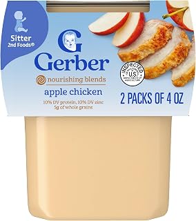 Gerber Stage 2 Apple Chicken Baby Food, 4 Oz, 16 Pack