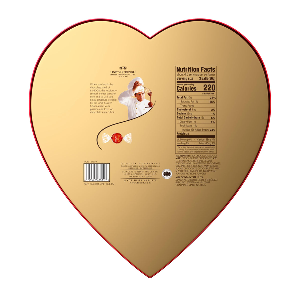Lindt Milk Chocolate / 5.5 Ounce (Pack of 1) / Valentine Assortment Boxes