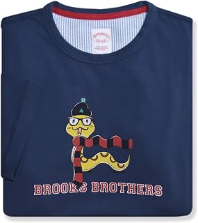 Brooks Brothers Men's Classic Fit All Cotton Collegiate Snake Graphic Tee T-Shirt,