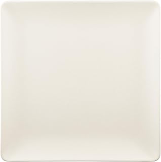 Elite Global Solutions ECO1010SQ-PP Square Plate, 10" sq. x 1" h., 50% Melamine 50% Bamboo, Papyrus (Pack of 6)