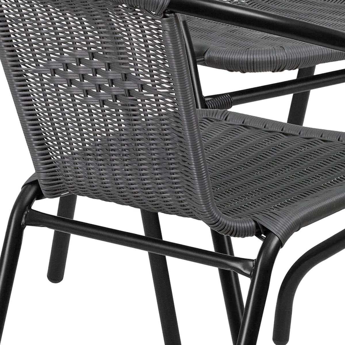 Flash Furniture Clear/Gray / Table + 4 Chair / Round Table + 4 Chairs Bistro Sets