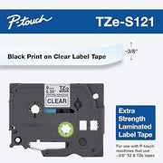Brother Labeling Tape, P-Touch Label Makers, Laminated, X-Strength,3/8''W, Black/Clear BRTTZS121