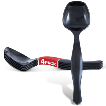 4 Count Disposable Black Plastic Serving Utensils for Catering Weddings by Stock Your Home – 4 Count, Plastic, Black, Pack of 4, Model 3865