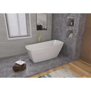 67" Soaking Single Slipper Bathtub in Glossy White/Gold by Elegant Kitchen and Bath – Acrylic, White, Model BT21267GW-BGD