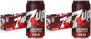 7UP Cherry Zero Sugar Soda, 12 fl. oz. Cans, 12 Pack (Pack of 2)
