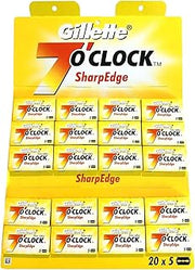 P&G Gillette 7 O Clock 100 Razor Blades, Yellow