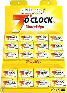 P&G Gillette 7 O Clock 100 Razor Blades, Yellow