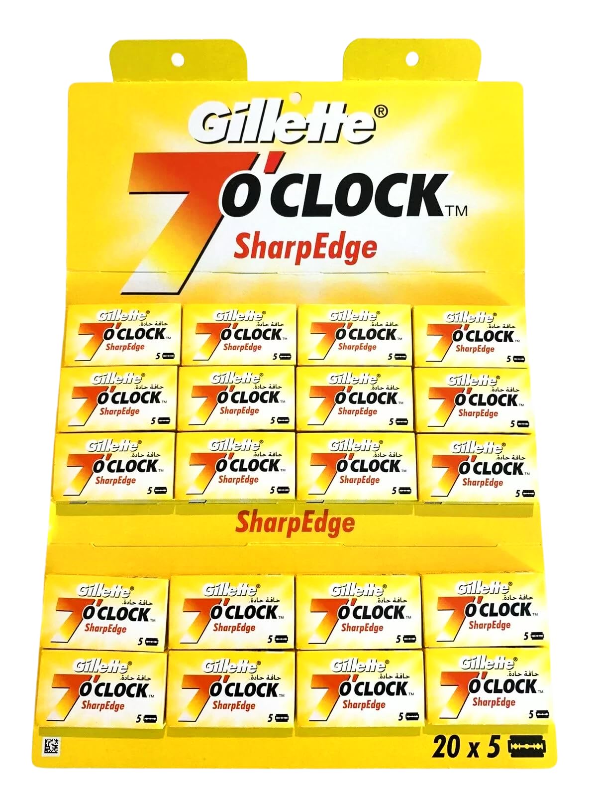 P&G 7 O Clock 100 Razor Blades by Gillette – 100 Count (Pack of 1), Yellow, Model G7CLKGBOX