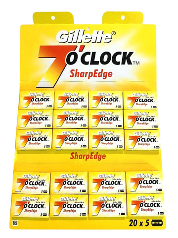 P&G 7 O Clock 100 Razor Blades by Gillette – 100 Count (Pack of 1), Yellow, Model G7CLKGBOX