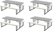Creative Converting 37427 Black Checkered Elastic Corners Plastic Tablecover, 30" X 96" (Pack of 4)