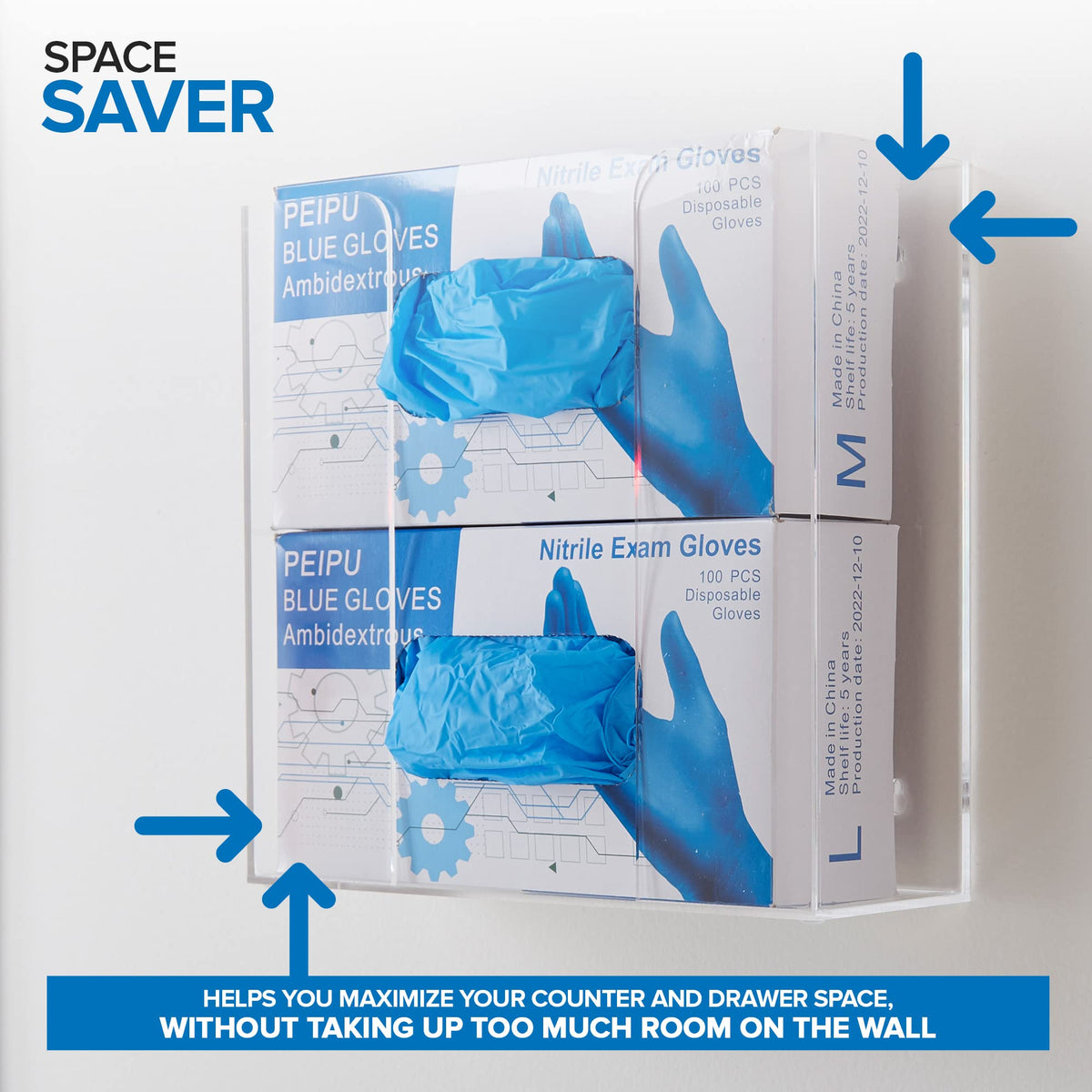 Stock Your Home Double Stack / 1 Count / Blue Lab Supply Dispensers