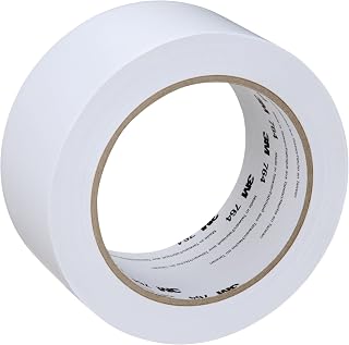 3M General Purpose Vinyl Tape 764, White, 2 in x 36 yd, 5 mil, 1 Roll | Light Traffic Floor Marking Tape, Social Distancing, Color Coding, Safety, Bundling