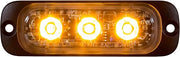 Buyers Products 8892300 3.5" Thin LED Strobe Light, Amber Warning Light W/Aluminum Housing, 12 Flash Patterns, 3 LEDs, Truck Warning Lights, Warning Beacon for Work Trucks