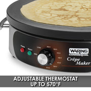 Waring 120 Volt | 5-15 Plug | 1800W / 16" / Stainless Steel Crepe Makers