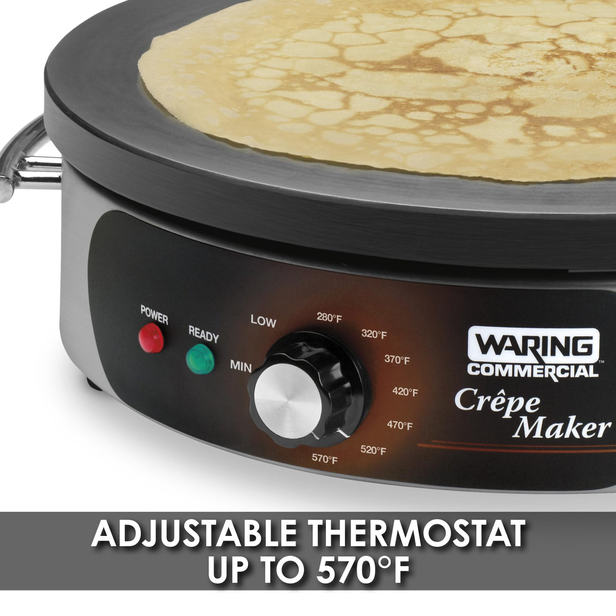 Waring 120 Volt | 5-15 Plug | 1800W / 16" / Stainless Steel Crepe Makers