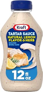 Kraft Tartar Sauce, 12 ct, with Natural Lemon & Herb, 12 fl oz