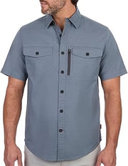 Coleman Men's Short Sleeve Stretch Ripstop Utility Shirt - Button Down Outdoor Work Shirts for Men