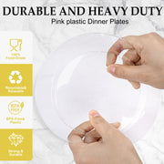 Flowercat Plastic Plates Set, 200 Count, Clear