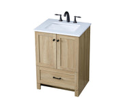 Mango Wood Bathroom Vanity: Single Soma Collection by by Elegant Lighting – Engineered Wood, Mango Wood, Model VF2824MW