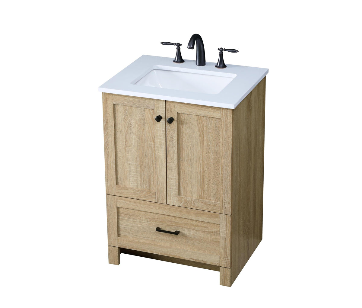 Mango Wood Bathroom Vanity: Single Soma Collection by by Elegant Lighting – Engineered Wood, Mango Wood, Model VF2824MW