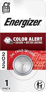Energizer 2032 Batteries (1 Pack), 3V Lithium Coin Batteries With 3-in-1 Child Shield