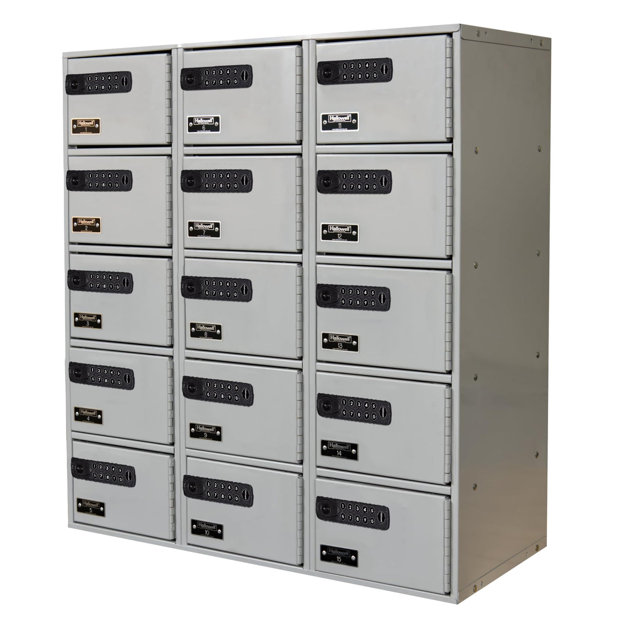 Cell Phone/Tablet Locker, Height 30.5 in, Width 27 in, Color Gray, Model# UCTL392(30)-5A-E-PL by Hallowell – Small, Alloy Steel, Light Gray, Model 4402373