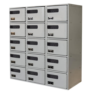 Cell Phone/Tablet Locker, Height 30.5 in, Width 27 in, Color Gray, Model# UCTL392(30)-5A-E-PL by Hallowell – Small, Alloy Steel, Light Gray, Model 4402373