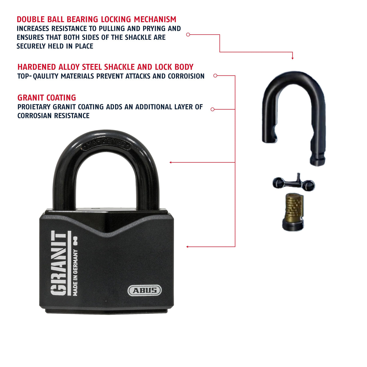 ABUS Keyed Different / KD / Black Keyed Padlocks