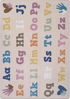 Joy Carpets Alphabet for Everyone 7'8" x 10'9" Area Rug in Color Multi