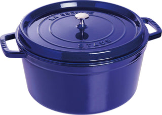 Cocotte Round 30cm Dark Blue by STAUB – 30cm, 8.35 liters, Cast Iron, Blue, Model 1004303