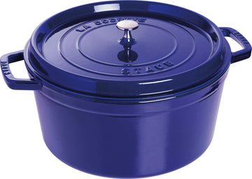 Cocotte Round 30cm Dark Blue by STAUB – 30cm, 8.35 liters, Cast Iron, Blue, Model 1004303
