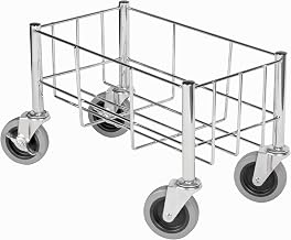 Winco 23 Gallon Black Slim Commercial Trash Can Dolly | 400 lb capacity, Omni swivel casters, Great for Kitchens, Dining Areas and Back-of-house Cleanup