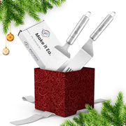 Paxnok Pie Server and Cake Cutter Set, Stainless Steel, Silver 10 Inches