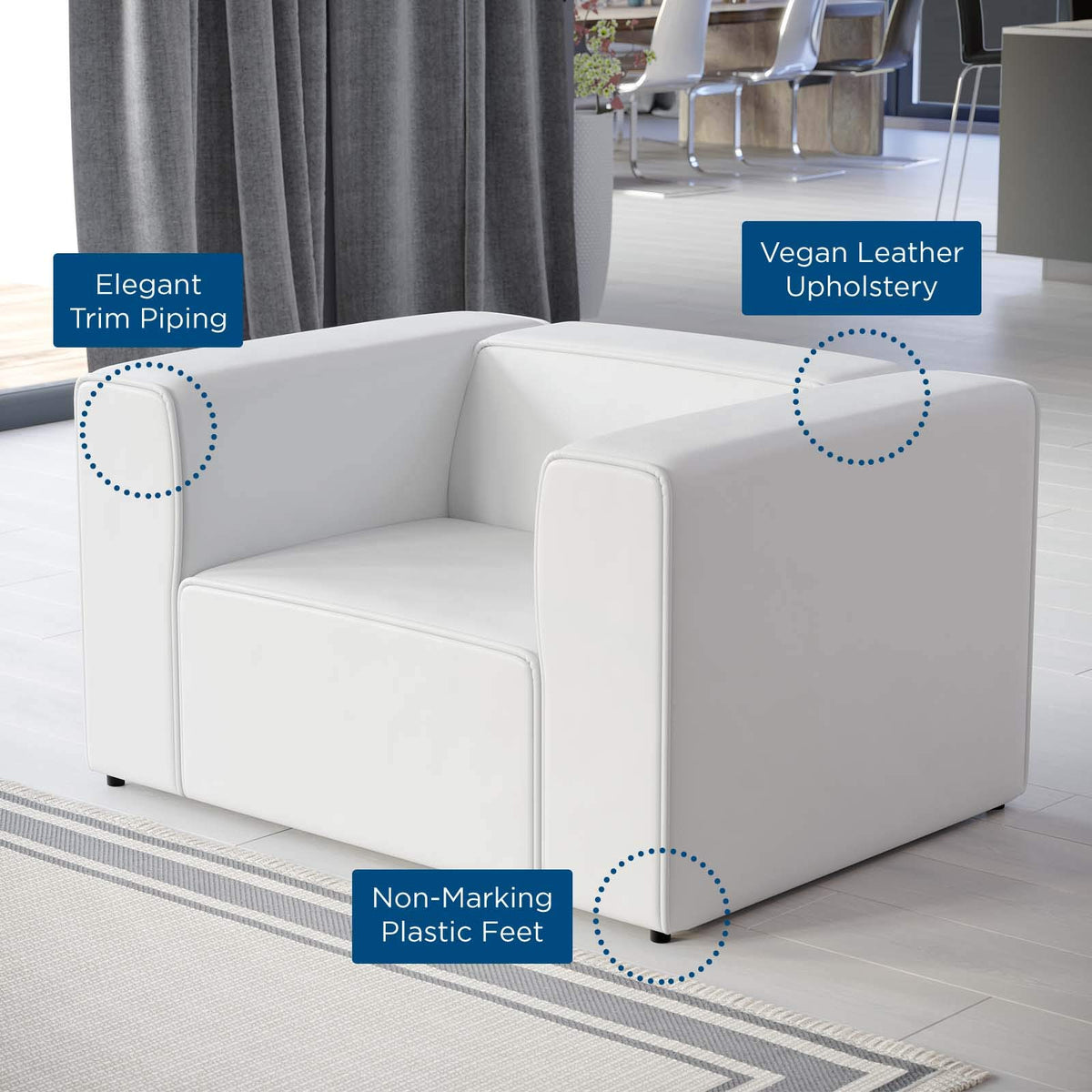 Modway White / Contemporary / Armchair Chairs