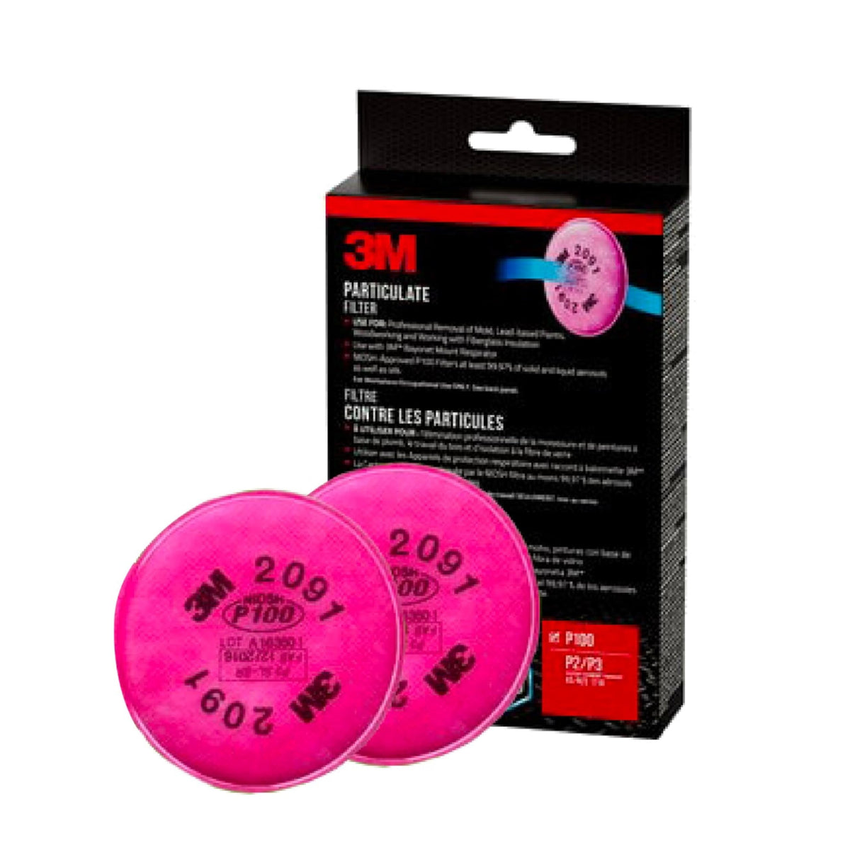 particulate filters P100 #2091/ by 3M – One Size, Activated Carbon, Pink, Model FBA_51131070009