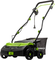 13-Amp 16-Inch Dethatcher by Earthwise – 16-Inch, 13-Amp Bundle, Alloy Steel, with Scarifier Blade and Collection Bag, Model DT71613AA