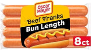Oscar Mayer Hot Dogs, 8 ct Pack, Bun-Length Beef Franks