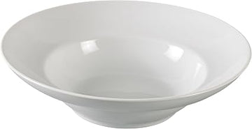 Yanco AC-714 ABCO Deep Mediterranean Bowl, 96 Oz Capacity, 14.5" Diameter, 4.5" Height, Porcelain, Super White, Pack of 6