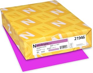 Neenah Paper Astrobrights Color Paper, 8.5” x 11”, 24 lb/89 gsm, Outrageous Orchid, 500 Sheets (21946)